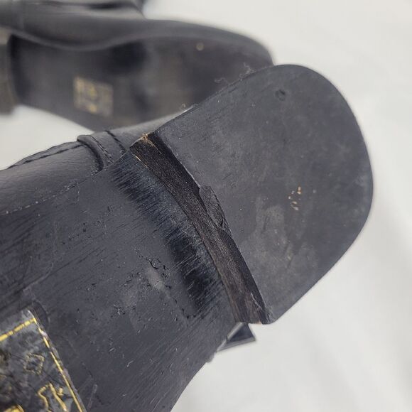 ALDO moto boot Kauer black flat faux leather zip biker 7 - Picture 8 of 10